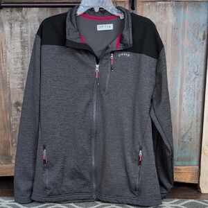 Orvis Bonded Mesh Full Black Gray Colorblock Full Zip Jacket - Men's XL